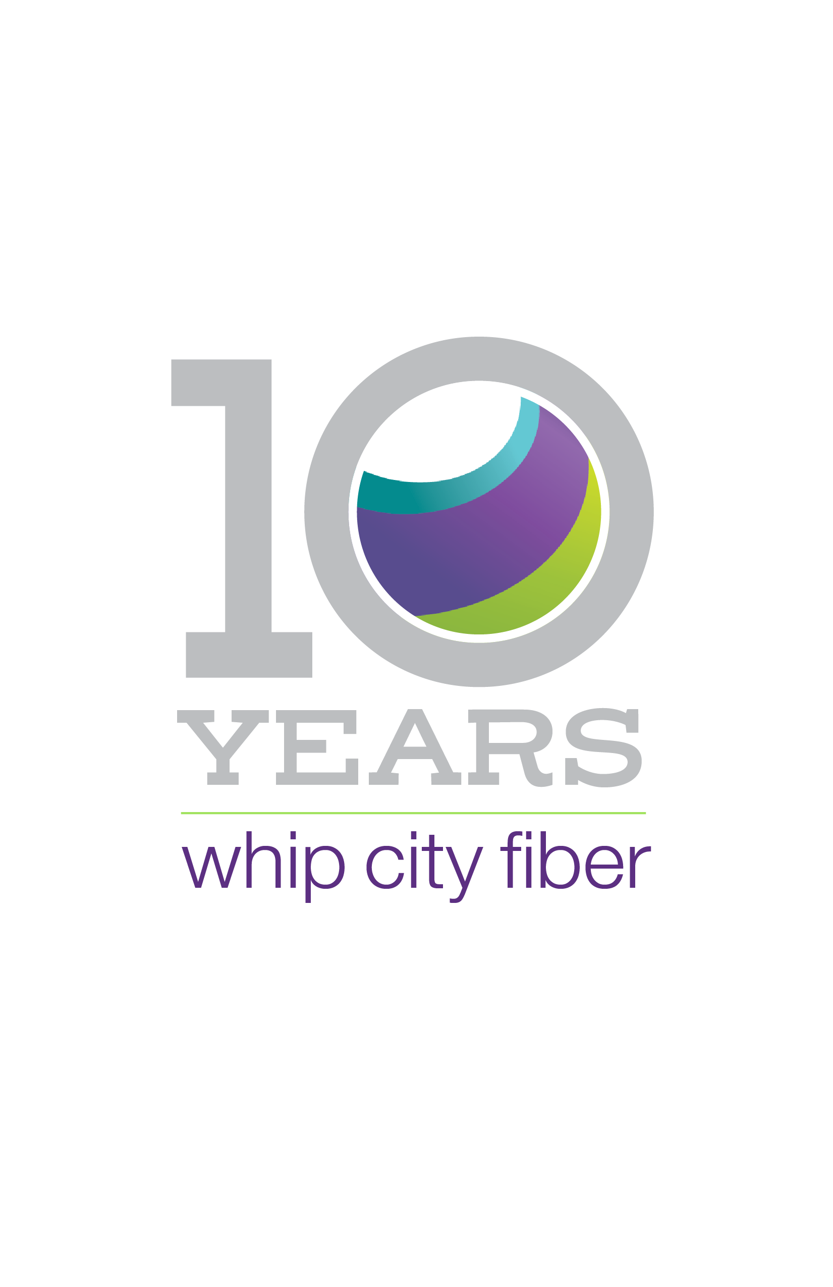 Logo for Whip City Fiber 10 Year Celebration