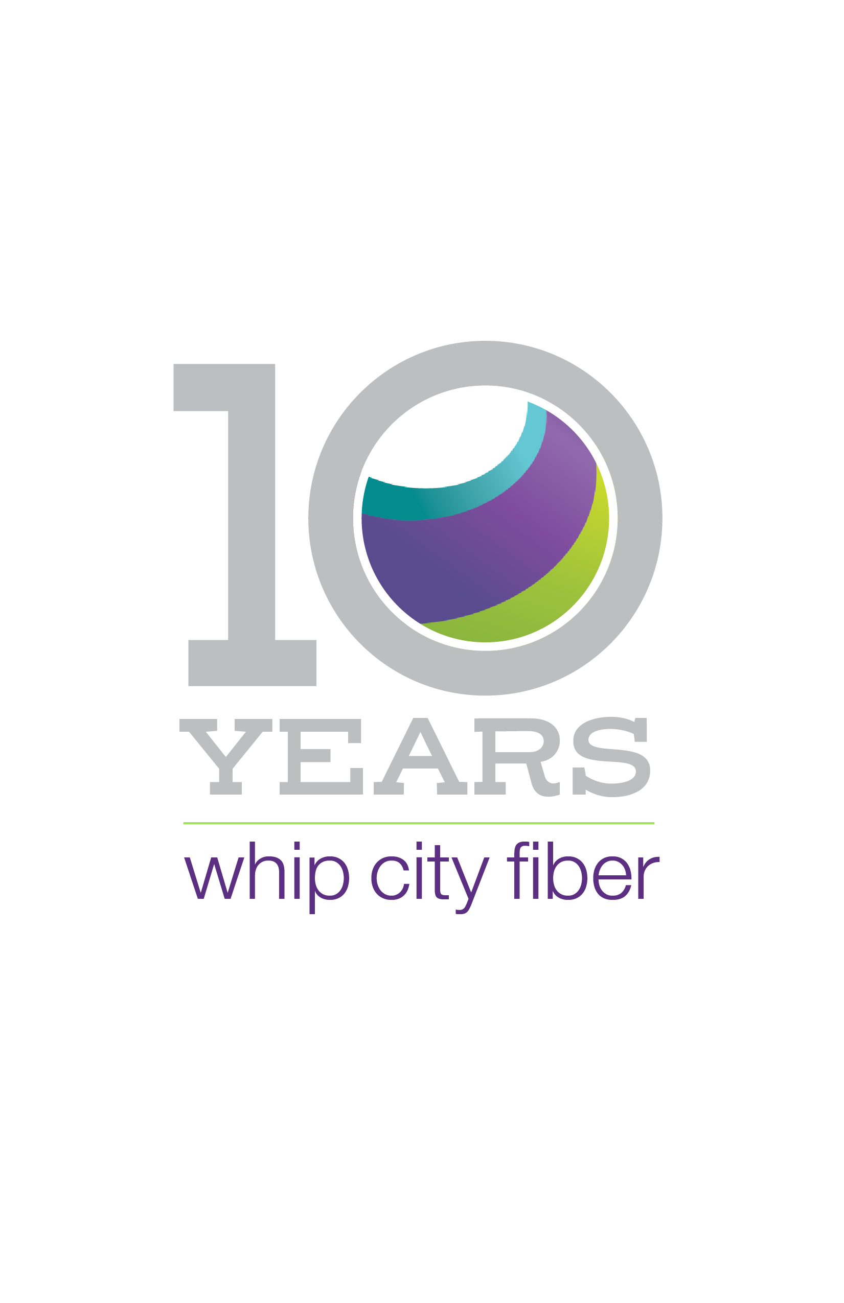 Logo for Whip City Fiber 10 Year Celebration